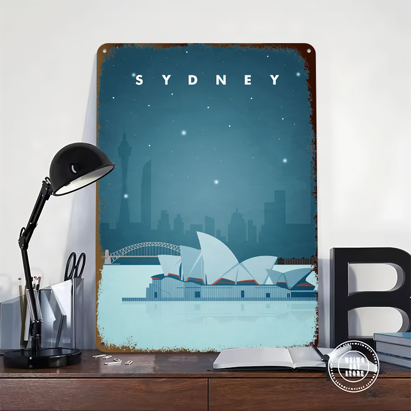 シドニー旅行ポスター カスタマイズされたヴィンテージメタルサ - Home Bar Sydney のレビューと価格