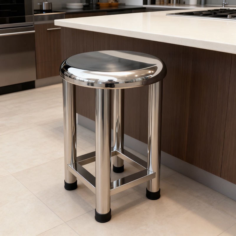 304 ステンレス鋼ラウンドスツールヘビーデューティ金属製ダ - Home Bar Stools のレビューと価格