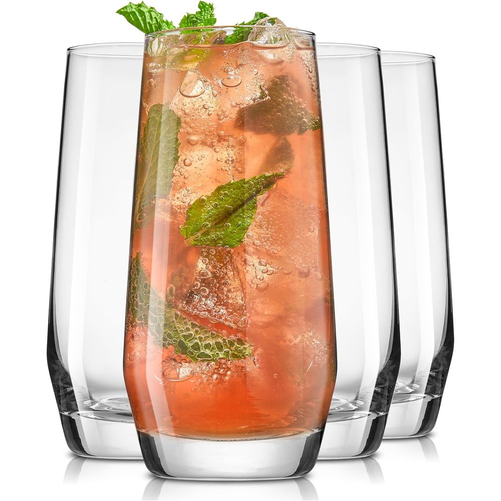 18.5オンス ハイボールグラスセット、4ピース背の高いクリ - Highball Glass Set のレビューと価格