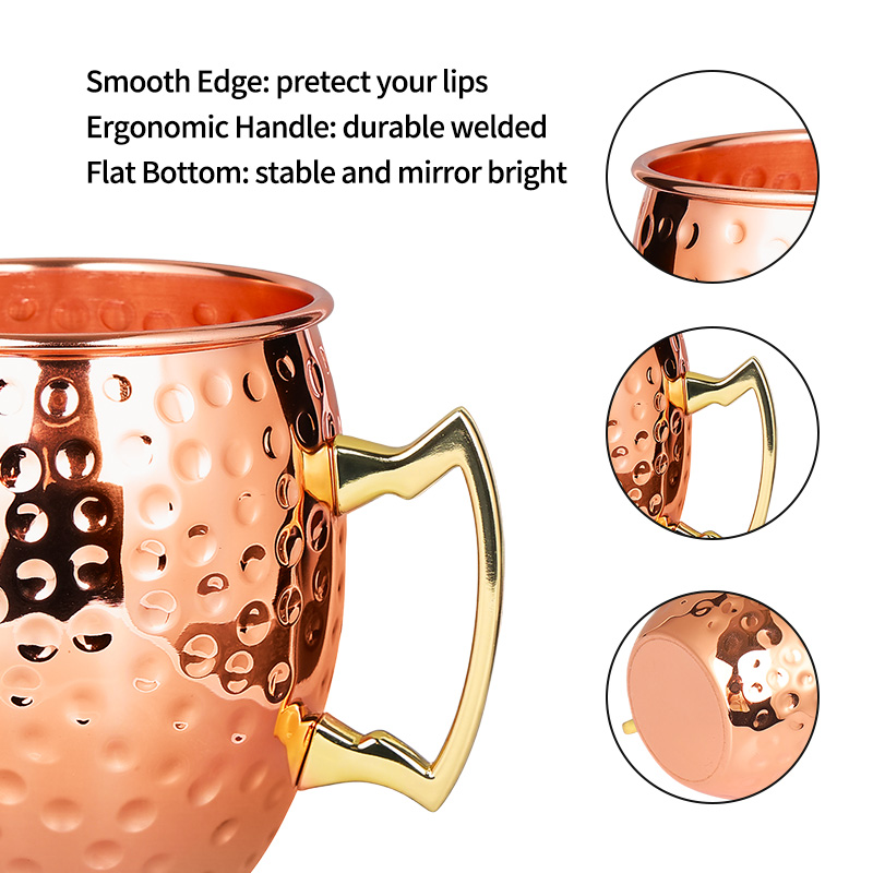 モスクワミュールステンレス鋼マグカップ金属製落下防止ビールカ - Mule Copper Mug のレビューと価格