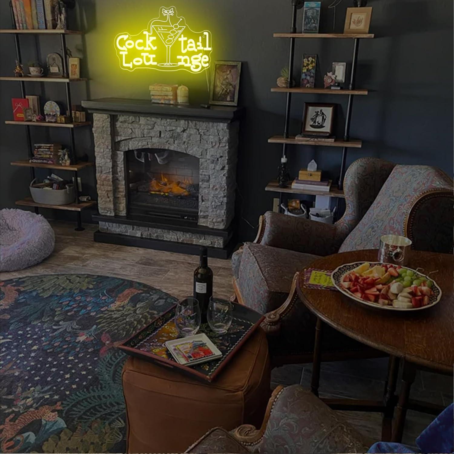 カクテルラウンジネオンサイン調光可能LEDライト、バー、ホー - Home Bar Signs のレビューと価格